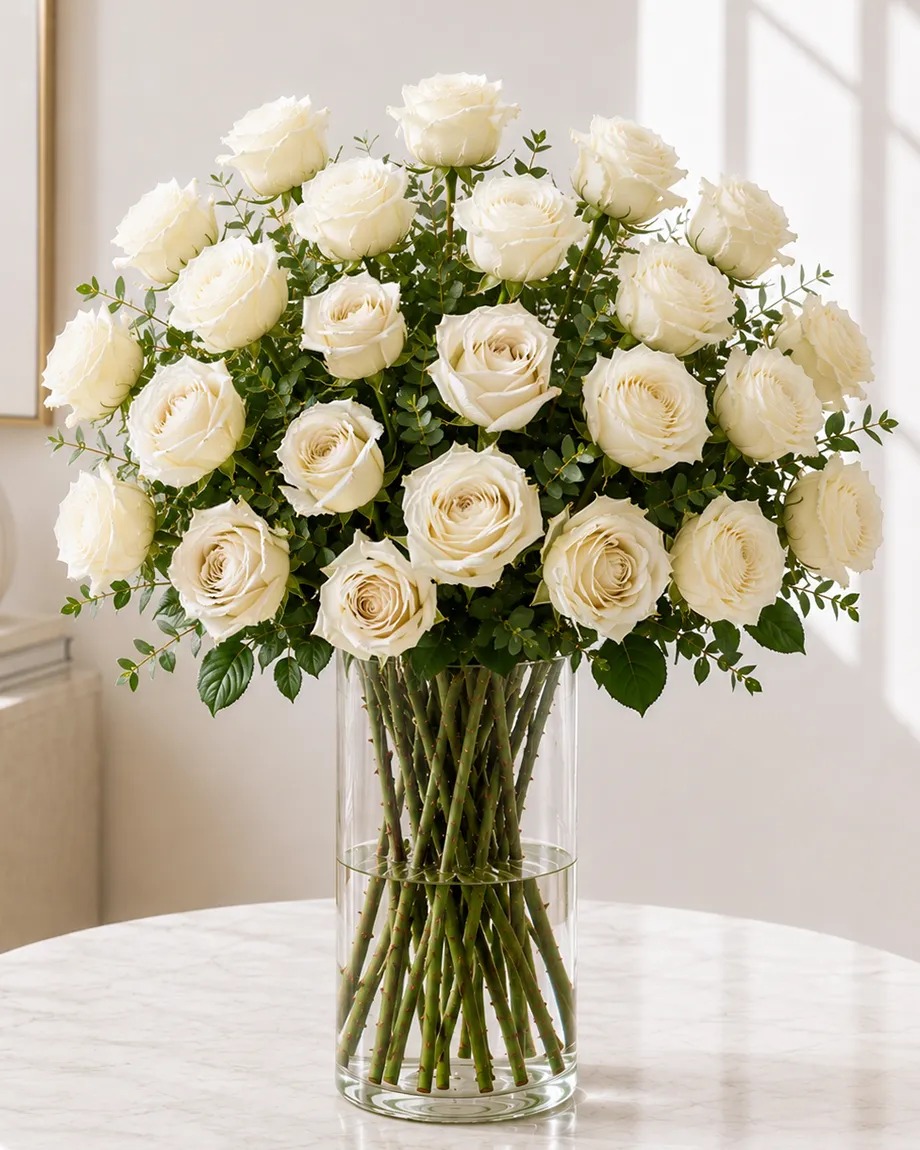 Classic White Roses