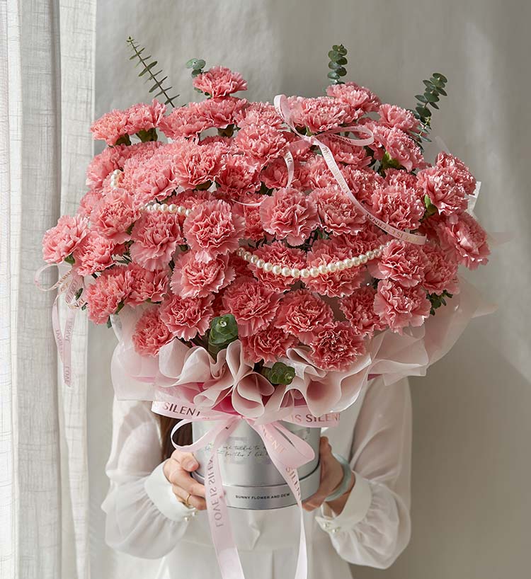 Grateful Companionship Pink Carnations — alternate view