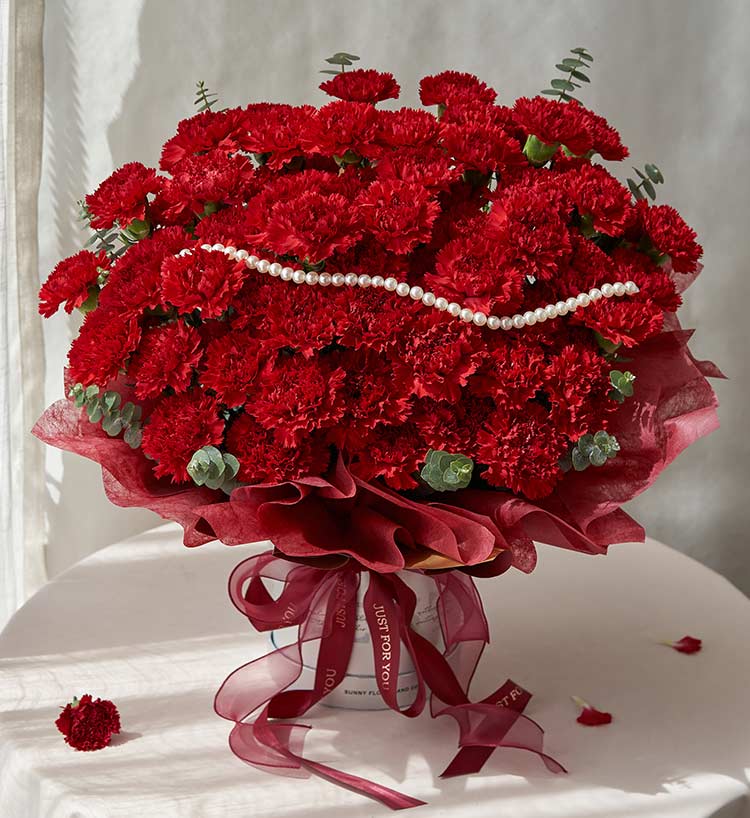 Grateful Companionship Red Carnations