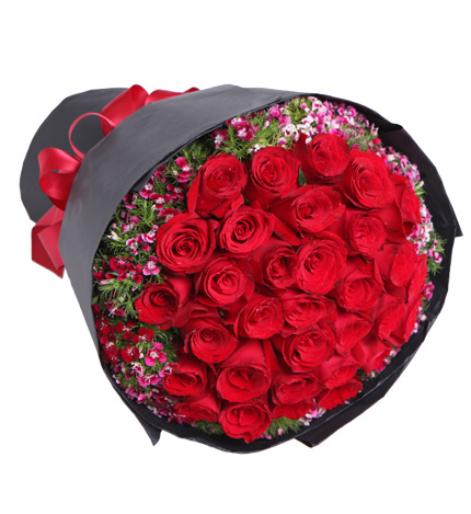 Thirty-three Corolla Red Roses Bouquet — alternate view