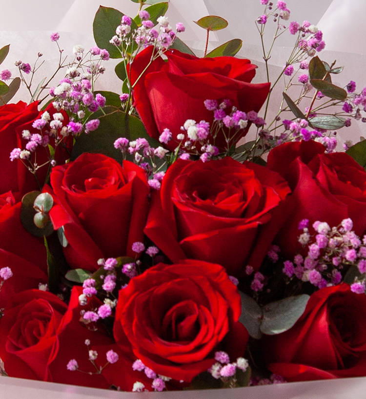 Nine Roses Bouquet — alternate view