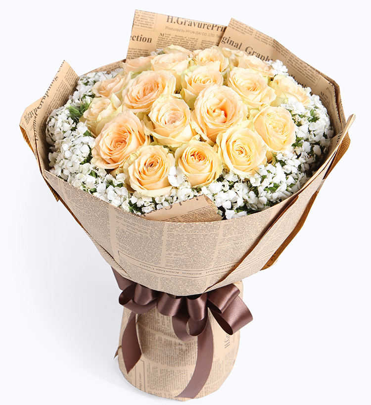 Nineteen Champagne Roses Bouquet