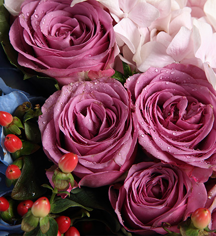 Two Pink Roses Bouquet — alternate view