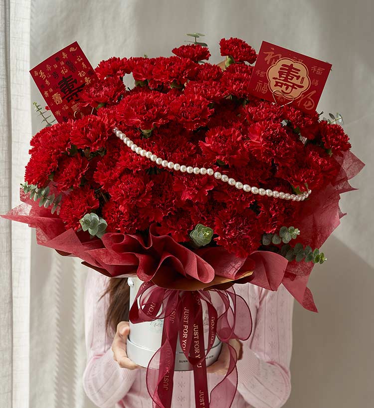 Long Life Red Carnation Bucket