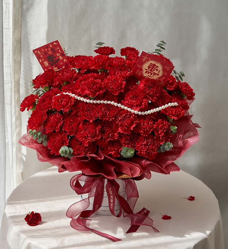 Long Life Red Carnation Bucket — alternate view