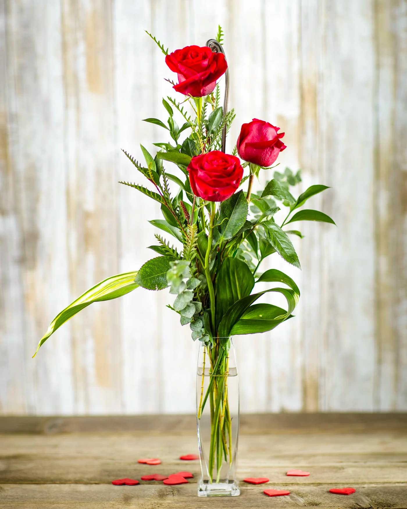 Love Letters Red Roses with Vase