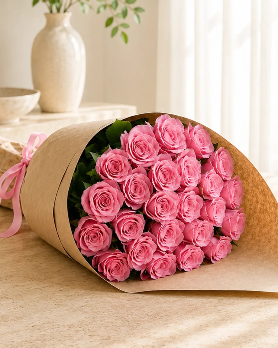 Two Dozen Pink Roses